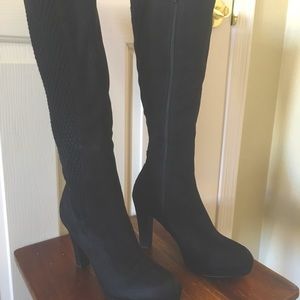 Sexy Black Knee High Boots - Stretch
